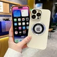 thumbnail image 3 of All-in-one Lens case with Logo Leakage, with Magnetic Suction, Frosted Skin case, Shockproof and Drop-Proof, for iPhone 15 14 13 12 Pro Max Plus Phone Case (Blue,iPhone 15 Pro Max), 3 of 8