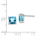 thumbnail image 4 of Primal Silver Sterling Silver Rhodium-plated London Blue Topaz Post Earrings, 4 of 4