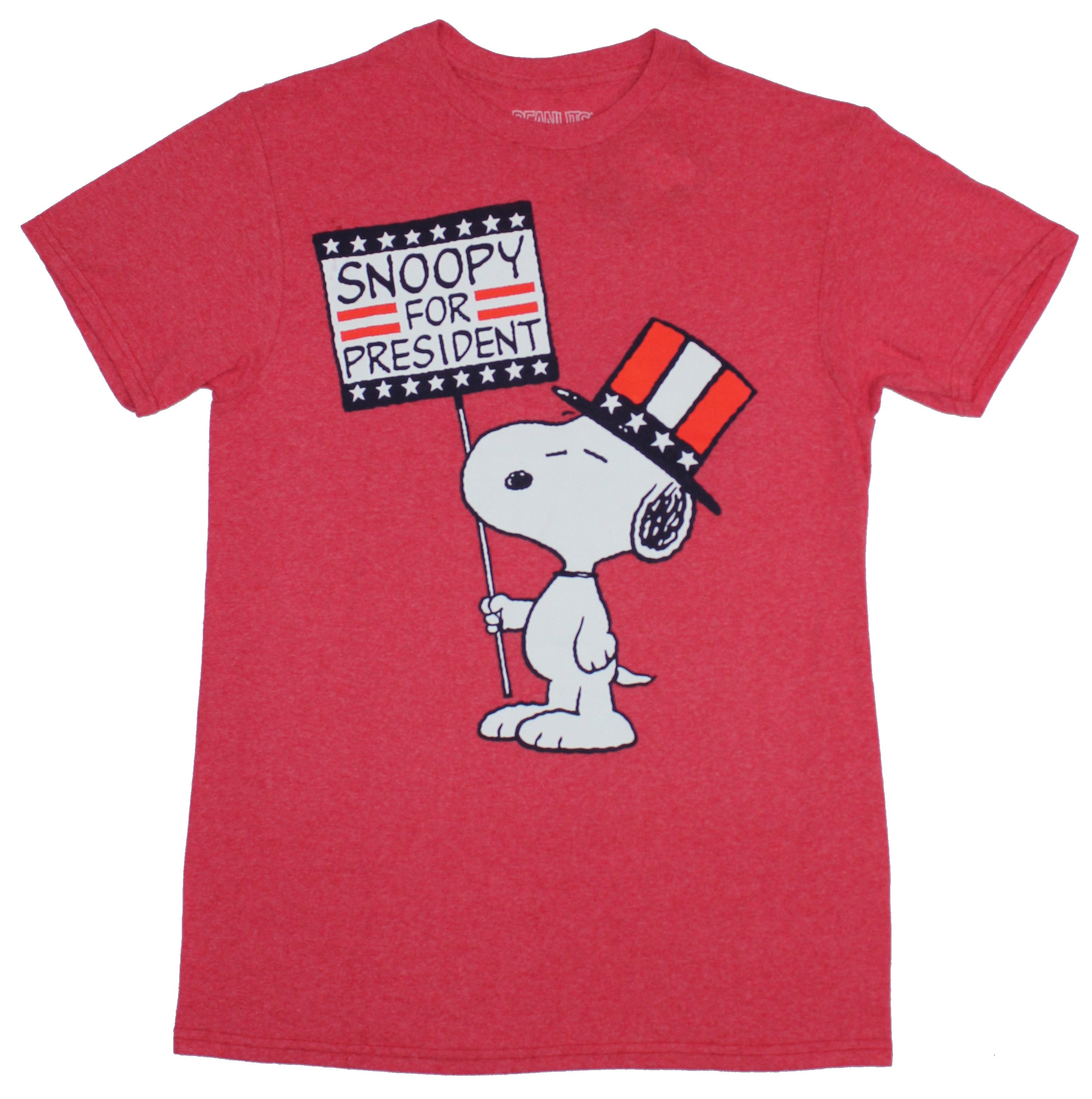Hybrid Apparel - Peanuts Mens T-Shirt - Snoopy for President USA Flag Image - Walmart.com