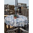 thumbnail image 2 of Outdoor Tablecloth with Umbrella Hole for Patio/Picnic/Party/Camping, Coastal Nautical Waterproof Table Cloth Round Cover Washable, Summer Ocean Corals Wooden Grain Blue (Dia 54"), 2 of 8
