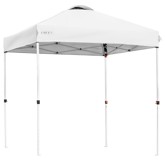 Costway 6x6 FT Pop Up Canopy Tent Camping Sun Shelter W/ Roller Bag White