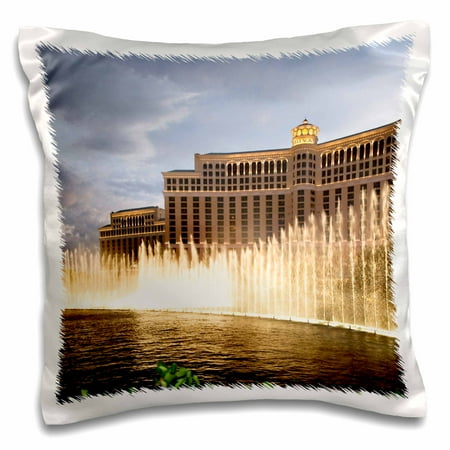 3dRose Fountain in front of a Las Vegas Hotel, Nevada - US29 IST0002 - Inti St. Clair, Pillow Case, 16 by 16-inch
