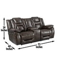 thumbnail image 6 of Steve Silver Oportuna Faux Leather Dual Power Console Loveseat, Brown, 6 of 8