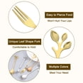 thumbnail image 3 of Uxcell 10Pack 4.8" Stainless Steel Leaf Appetizer Fork Tableware Dessert Fork, Gold, 3 of 4