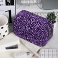 thumbnail image 7 of Sikiie Purple Leopard Print Flip Double-layer Pencil Case, All-purpose Stationery Bag for Study and Office, Zipper Design, Unisex, 7 of 7