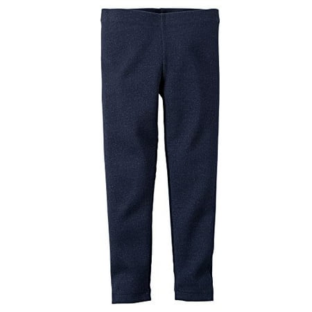 - Baby Girls' Ribbed Cotton Sparkle Leggings; Navy (12M)