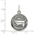 thumbnail image 2 of White Sterling Silver Charm Pendant 29 mm 19 Polished Antique Finish Capricorn Horoscope, 2 of 2