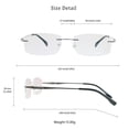 thumbnail image 5 of LifeArt Pure Titanium Frame Glasses/Blue Light Blocking Reading Glasses, Reduce Eyestrain, Stylish for Men and Women(Silver,+1.50 Magnification), 5 of 5