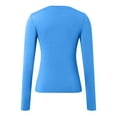 thumbnail image 3 of BAODANN Women's Casual Long Sleeve T Shirt Solid Color Slim Fit Base Top Layering Long Sleeve Shirts for Women Womens Long Sleeve Compression Shirt Long Sleeve Summer Shirt Long Sleeves Women Shirt, 3 of 3