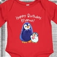 thumbnail image 4 of Inktastic Happy Birthday, Mama- Cute Penguins Boys or Girls Long Sleeve Baby Bodysuit, 4 of 5