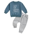 thumbnail image 4 of Xudanell Toddler Boy Clothes Letter Printed Baby Sweatshirt and Pants Set Newborn Birthday Outfit, 4 of 4