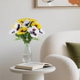 thumbnail image 7 of Artificial Pansy Flower Stems, Realistic Multicolor Fake Blooms with Green Leaves, Long Stem, Low Maintenance for Vase Arrangement, Home Decor, Wedding Party Floral Centerpieces, Indoor Use, 7 of 7