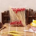 thumbnail image 1 of SharkTRUE 100 pcs Disposable Bamboo picks Food Fruit Cocktail Handmade Toothpicks, 1 of 8