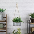 thumbnail image 5 of Cheungs Round Galvanized Metal Rope Hanging Metal Planter - Large, 5 of 5