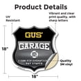 thumbnail image 2 of Gus's Garage I Can Fix Everything But Stupid 18 inch X 18 inch Shield Shaped Heavy Duty 3.2 mil Vinyl Decal To last, Gift for Dads and Uncles Classic Americana Crafted in the USA, 2 of 6