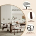 thumbnail image 4 of AFO Upholstered Dining Chairs Set of 4, Mid-Century Modern Fabric Kitchen Arm Chairs with Rubberwood Frame, Light Grey, 4 of 9