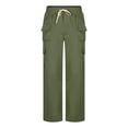 thumbnail image 4 of Men's Flex Ripstop Military Pants Water-Resistant Stretch Waistband Cargo Pants with Pockets Quick Dry Joggers Construction Ripstop Hiking Cargo Pants Trousers,Green L, 4 of 4