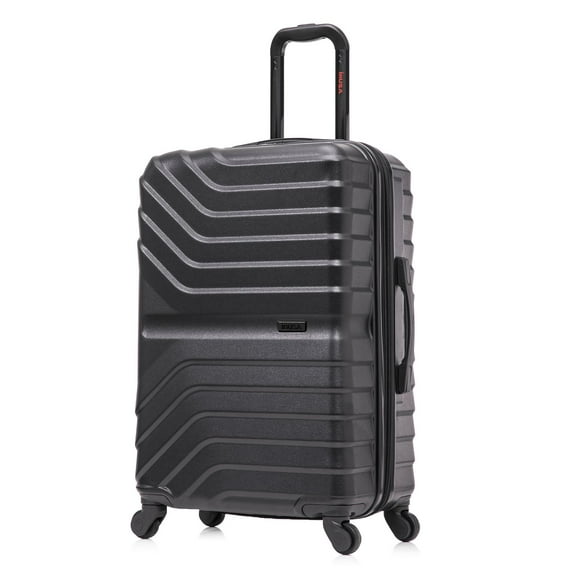 InUSA AURUM 24" Hardside Lightweight Checked Luggage with Spinner Wheels, Handle and Trolley, Black