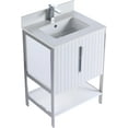 thumbnail image 4 of Fine Fixtures Serenity 24 in. W x 18 in. D x 33.5 in. H Bathroom Vanity in White Matte with White Stone Top in White with Chrome Hardware, 4 of 4