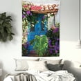 thumbnail image 3 of Rustic Tapestry, Charm of Old Door with Overgrown Exotic Flower Petals and Palm Leaves Scene Artwork Print, Wall Hanging for Bedroom Living Room Dorm Decor, 40W X 60L Inches, Multi, by Ambesonne, 3 of 5
