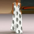 thumbnail image 3 of Robe d'Été Sans Manches Décontractée Col en V Boho Florale pour Femmes Grande Taille, 3 of 6