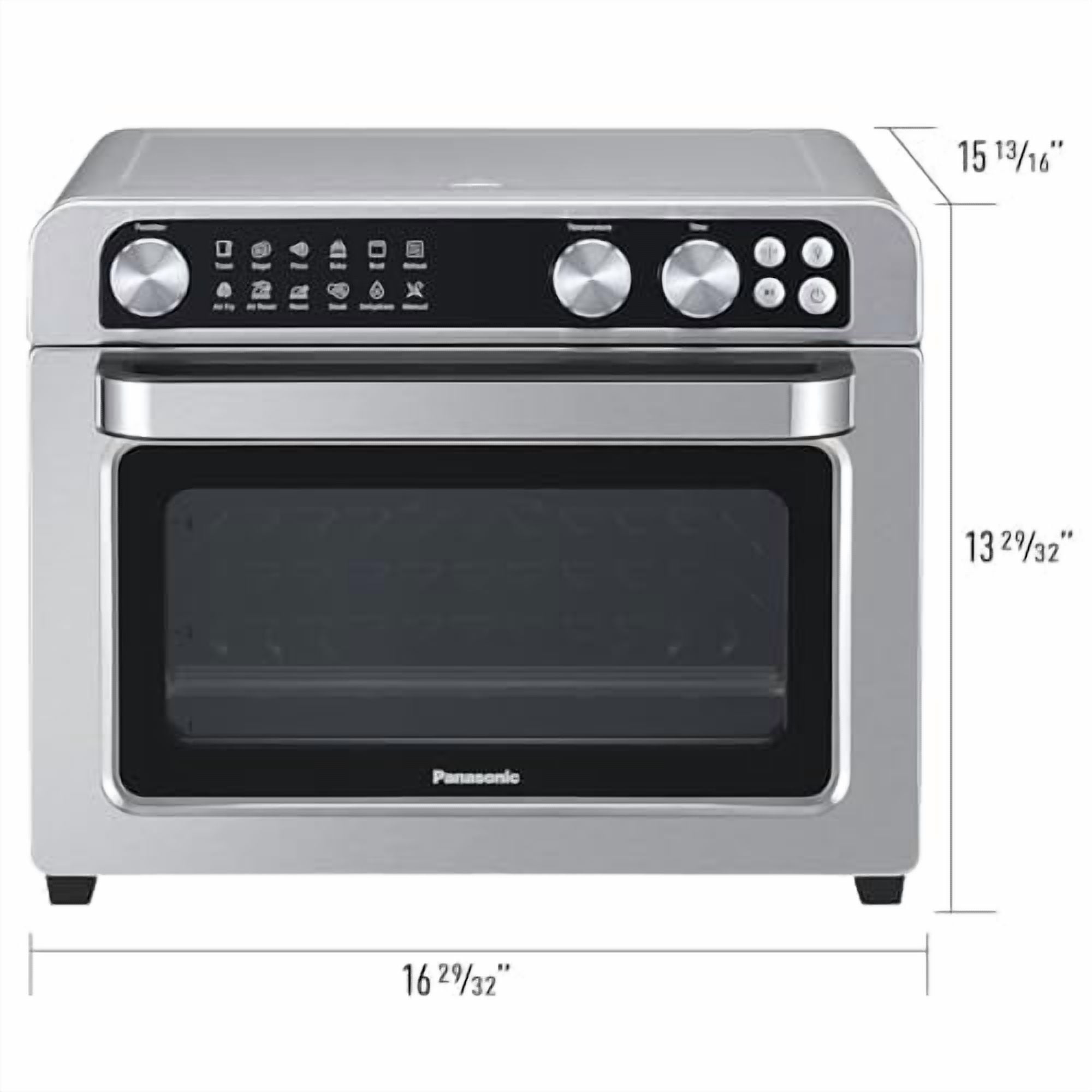 Panasonic FlashXpress Family Size Air Fryer Toaster Oven Combo, 11 Cooking Functions, 1800W -Free, Double Infrared Heating, Temperature Control Dial, Stainless Steel - NB-G211P