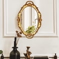 thumbnail image 2 of Decorative Wall Mirror Oval Vintage Hanging Gold 39 x 24.5 cm, 2 of 6