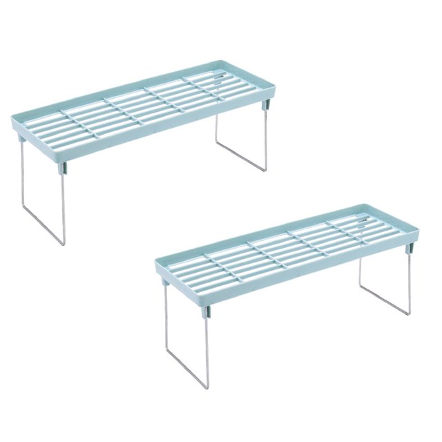 Oleegame 2PC Spoon And Lid Rest Standing Rack Kitchen Bathroom Countertop Storage Organizer Shelf Holder Rack Blue