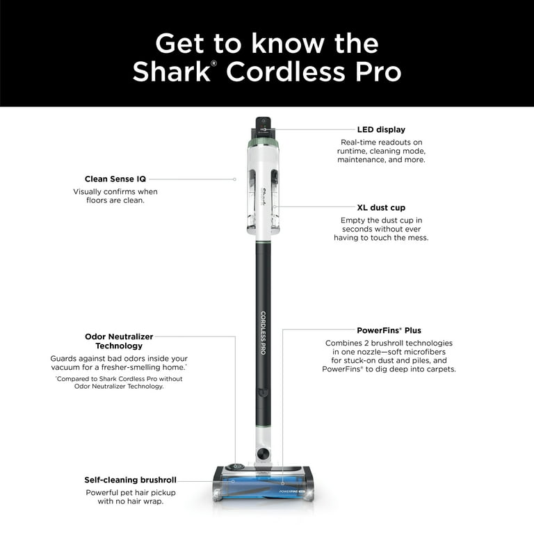 Shark IQ Cordless Stick Vacuum with Clean Sense Technology, Model