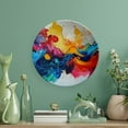 ONTETCH Colors Abstract Art Ceramic Decorative Plate for Home Office