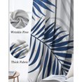 thumbnail image 3 of Navy Palm Leaves Blackout Curtains Light Blocking Print Window Curtains, Summer Tropical Botanical Leaf Gray Thermal Insulated Window Drapes for Living Room Kitchen Cafe (2 Panels, 104"W x 84"L), 3 of 8