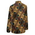 thumbnail image 5 of Colorful Peacock Blouse Long Sleeve Green Gold Black Aesthetic Blouses Women Casual Oversize Shirt Custom Clothes Gift, 5 of 7