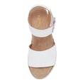 thumbnail image 4 of YDN Women Comfortable Open Round Toe Sandals Slingback Wedge Platform Low Heels Buckle Daily Outfit Dressy Shoes Size 15 White, 4 of 4