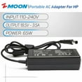 thumbnail image 2 of 65W 45W 6Ft AC Adapter Laptop Charger for Hp Pavilion 14 15 17 250 450 650 745 820 840 850 1020 1040 G6 G7 G1 G2 G3 G4 G5 Dv4 Dv5 Dv6 Dv7 M4 M6 G60 G62 G72 2000 N193 Probook Elitebook Envy, 2 of 9