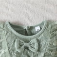 thumbnail image 4 of Siilsaa Romper Baby Baby Girl Romper Bow Solid Color Outside Bodysuit Romper Jumpsuit Green,100, 4 of 6