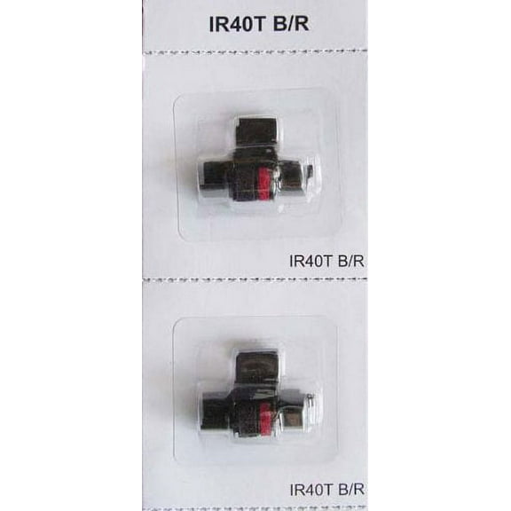 Royal IR40T Ink Pack for Royal TC-100 Time Clock   Many Calculator Models (2 Pack, Black/Red ink)