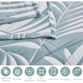 thumbnail image 6 of Chezmoi Collection Oversized Bedspread 100x106, Jacquard Matelasse Leaf Damask Design, 5-Piece Lightweight Reversible Microfiber Bedding Coverlet Set for All Season, Queen, Blue Sage/White, 6 of 9