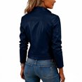 thumbnail image 4 of Women's Solid Color PU Leather Blazer Casual Fashion Outerwear, 4 of 5