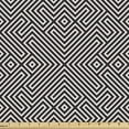thumbnail image 1 of Abstract Fabric by the Yard, Geometric Maze Like Layout of Symmetric Stripes Graphic Structure, Decorative Upholstery Fabric for Chairs & Home Accents, Dark Grey and Eggshell by Ambesonne, 1 of 5