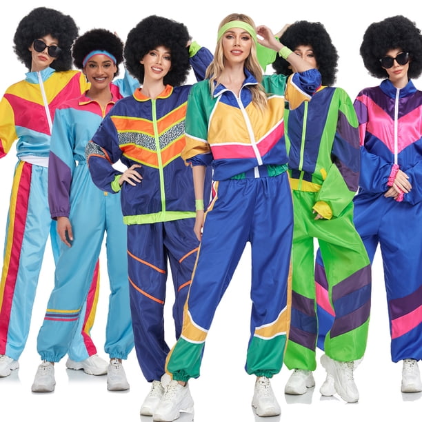Traje de pareja de Halloween, actuación de baile hippie disco retro para adultos
