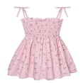 thumbnail image 1 of Bébés Filles Glisser Robe Bretelles Sans Manches Floral Élastique Robe Soleil Été, 1 of 6