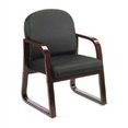 thumbnail image 4 of Boss Office Chaise de Réception à Base de Traîneau Rembourrée en Tissu, Gris, 4 of 4