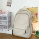 thumbnail image 5 of Mochila de gran capacidad para estudiantes de secundaria y universitarios, estilo campus simple y versátil, mochila de mujer, hombros dobles, color blanco, 5 of 6