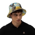 thumbnail image 5 of Yiaed Funny Countryside Donkey Print Reflective Stripe Bucket Hat Unisex Funny Outdoor Fisherman Cap Beach Sun Hat, 5 of 5