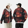 thumbnail image 4 of Fotbe Lone Rider Under Red Sky Chaqueta con Protección Solar UPF 50+ para Hombre y Mujer, Camisa con Capucha y Bolsillos-Small, 4 of 7