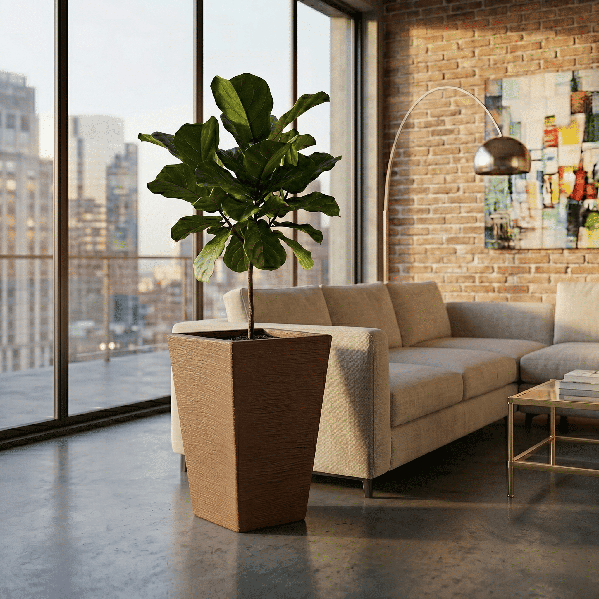 Ecobo 23.6 inches Eco-Friendly Rectangular Pot Planter, Elemento Indoor/Outdoor use, Durable, Versatile & Lightweight, Designed by Brazilian Artisans, Contemporary All-Weather Desgn - Brown