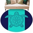 thumbnail image 2 of Turtle Round Living Room Rugs 8 ft, Summer Beach Washable Large Area Rug with Non-Slip Sturdy Edge Binding Round Carpet for Dining Room Kitchen Office, 2 of 9