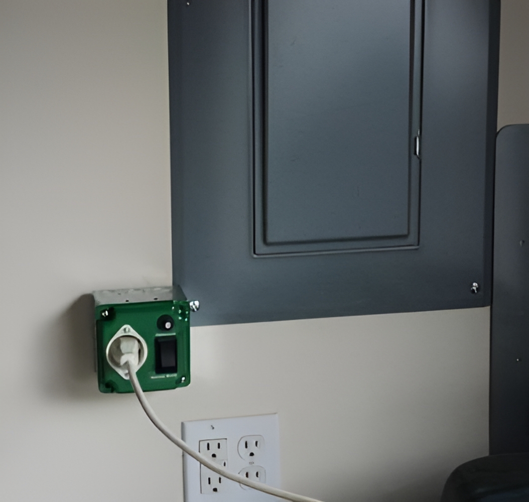 EZ Generator Switch, 15A 125V Green Manual Transfer Electrical Switch