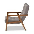 thumbnail image 3 of Baxton Studio Naeva Mid-Century Modern Grey Fabric Upholstered Walnut Finished Wood Armchair, 3 of 5