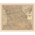 thumbnail image 2 of Cram 17x15 White Modern Wood Framed Museum Art Print Titled - Missouri - Cram 1888, 2 of 4